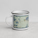 Left View Custom St. Germain Wisconsin Map Enamel Mug in Woodblock