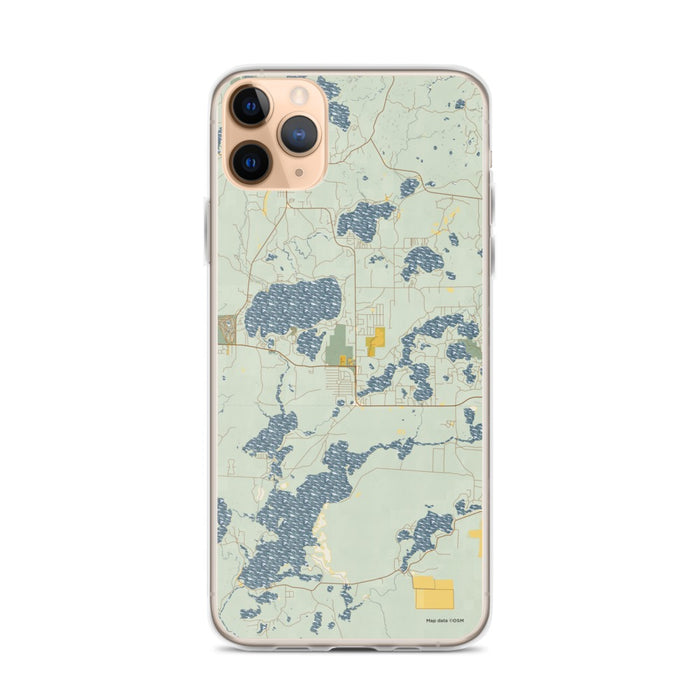 Custom iPhone 11 Pro Max St. Germain Wisconsin Map Phone Case in Woodblock