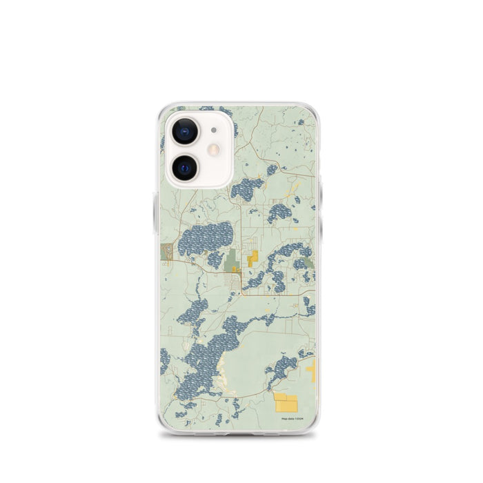 Custom iPhone 12 mini St. Germain Wisconsin Map Phone Case in Woodblock