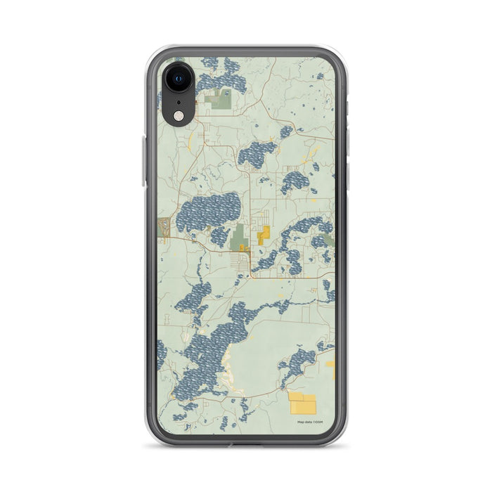 Custom iPhone XR St. Germain Wisconsin Map Phone Case in Woodblock