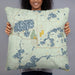 Person holding 22x22 Custom St. Germain Wisconsin Map Throw Pillow in Woodblock