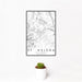 12x18 St. Helena California Map Print Portrait Orientation in Classic Style With Small Cactus Plant in White Planter