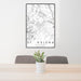 24x36 St. Helena California Map Print Portrait Orientation in Classic Style Behind 2 Chairs Table and Potted Plant