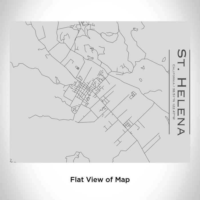 Rendered View of St. Helena California Map Engraving on 20oz Stainless Steel Insulated Bottle with Bamboo Top