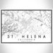 St. Helena California Map Print Landscape Orientation in Classic Style With Shaded Background