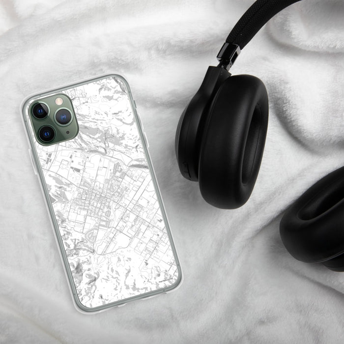 Custom St. Helena California Map Phone Case in Classic on Table with Black Headphones