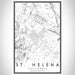 St. Helena California Map Print Portrait Orientation in Classic Style With Shaded Background