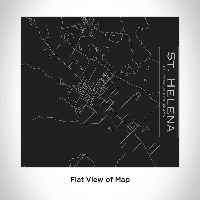 Rendered View of St. Helena California Map Engraving on 17oz Stainless Steel Insulated Tumbler in Black
