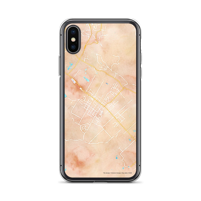 Custom iPhone X/XS St. Helena California Map Phone Case in Watercolor