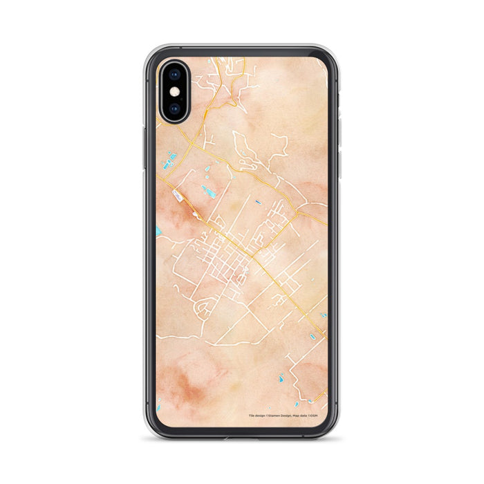 Custom iPhone XS Max St. Helena California Map Phone Case in Watercolor