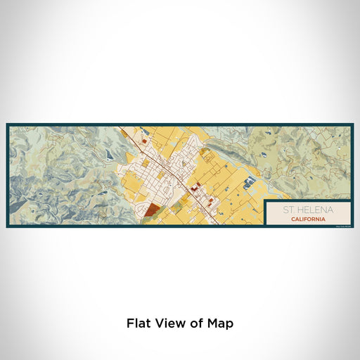 Flat View of Map Custom St. Helena California Map Enamel Mug in Woodblock