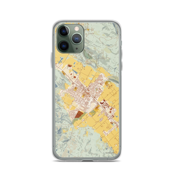 Custom iPhone 11 Pro St. Helena California Map Phone Case in Woodblock