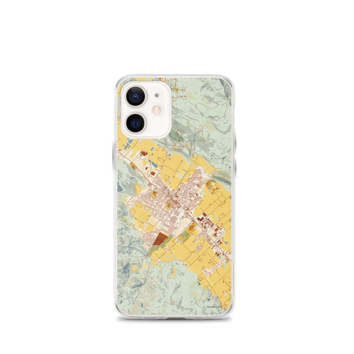 Custom iPhone 12 mini St. Helena California Map Phone Case in Woodblock