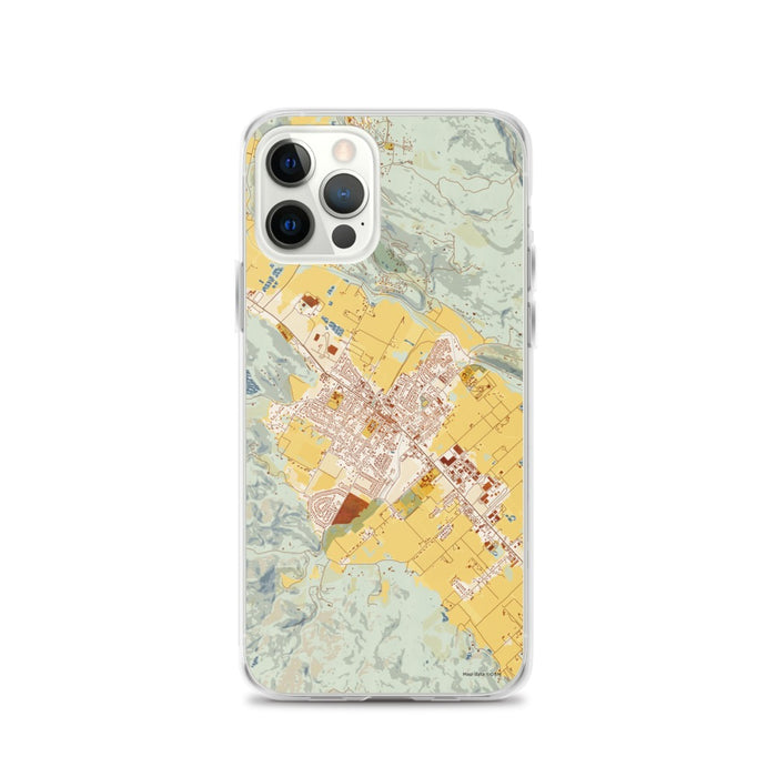 Custom iPhone 12 Pro St. Helena California Map Phone Case in Woodblock