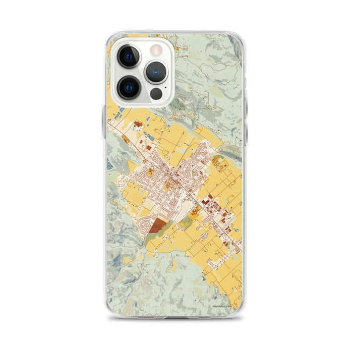 Custom iPhone 12 Pro Max St. Helena California Map Phone Case in Woodblock