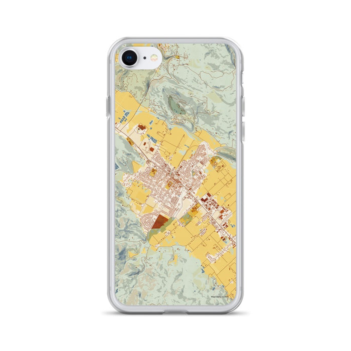 Custom iPhone SE St. Helena California Map Phone Case in Woodblock