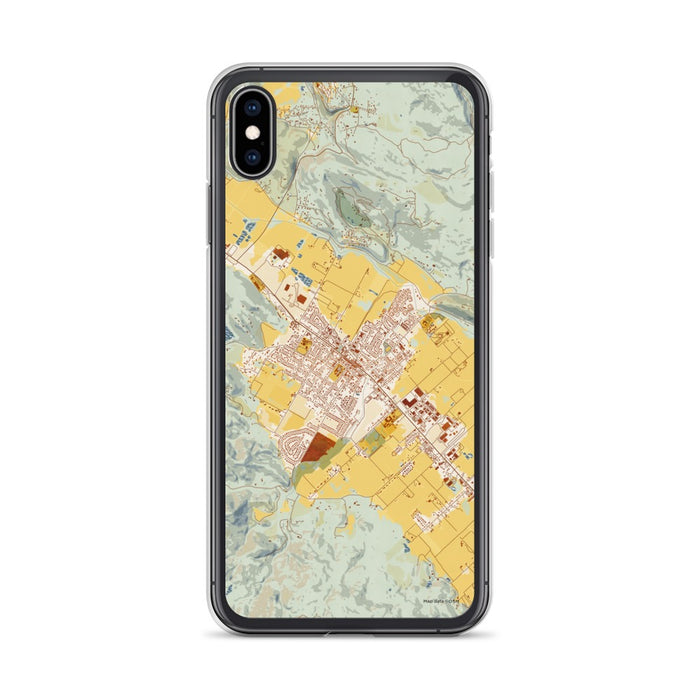 Custom iPhone XS Max St. Helena California Map Phone Case in Woodblock