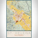 St. Helena California Map Print Portrait Orientation in Woodblock Style With Shaded Background