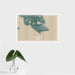 16x24 St. Ignace Michigan Map Print Landscape Orientation in Afternoon Style With Tropical Plant Leaves in Water