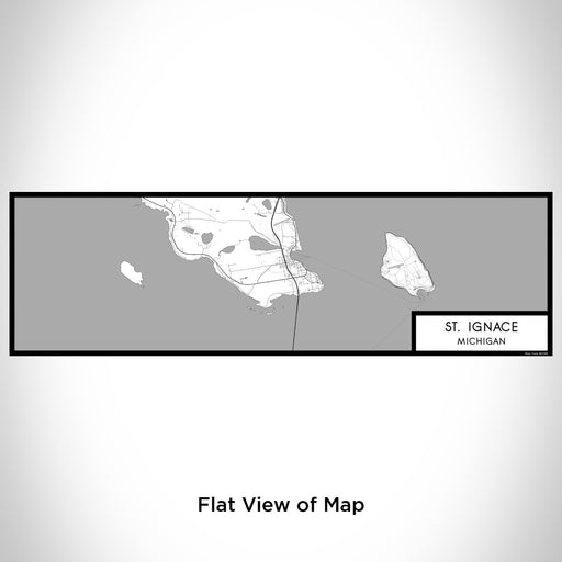 Flat View of Map Custom St. Ignace Michigan Map Enamel Mug in Classic