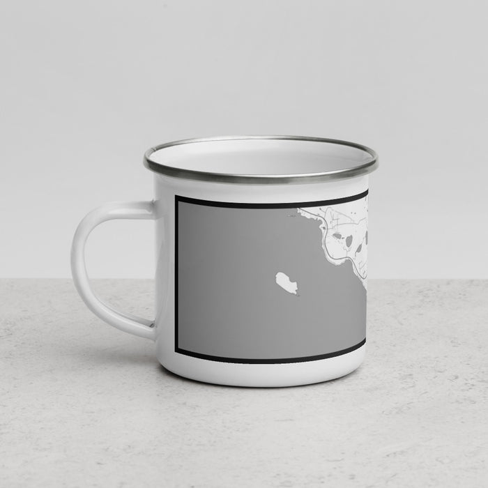 Left View Custom St. Ignace Michigan Map Enamel Mug in Classic