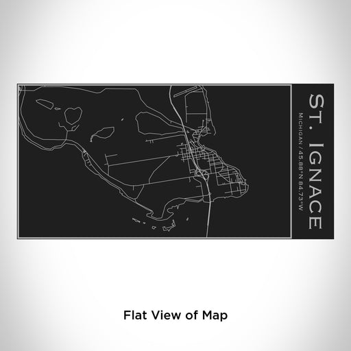 Rendered View of St. Ignace Michigan Map Engraving on 17oz Stainless Steel Insulated Cola Bottle in Black