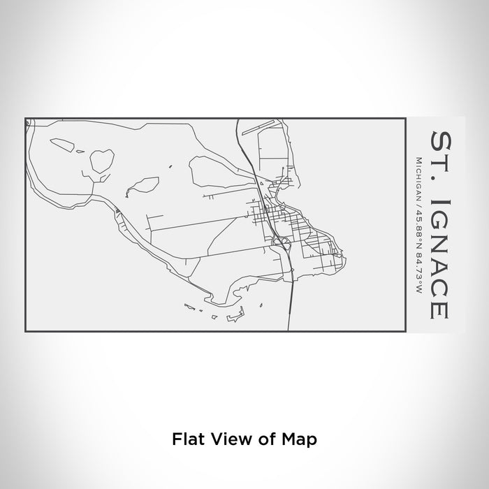 Rendered View of St. Ignace Michigan Map Engraving on 17oz Stainless Steel Insulated Cola Bottle in White