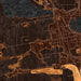 St. Ignace Michigan Map Print in Ember Style Zoomed In Close Up Showing Details