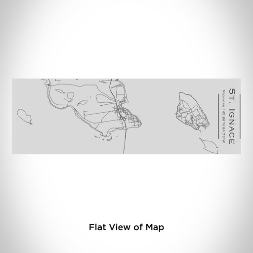 Rendered View of St. Ignace Michigan Map Engraving on 10oz Stainless Steel Insulated Cup with Sipping Lid
