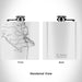 Rendered View of St. Ignace Michigan Map Engraving on 6oz Stainless Steel Flask in White