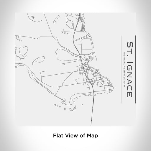 Rendered View of St. Ignace Michigan Map Engraving on 17oz Stainless Steel Insulated Tumbler in White