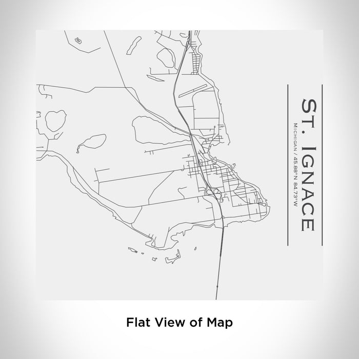 Rendered View of St. Ignace Michigan Map Engraving on 17oz Stainless Steel Insulated Tumbler in White