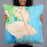 Person holding 22x22 Custom St. Ignace Michigan Map Throw Pillow in Watercolor