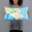 Person holding 20x12 Custom St. Ignace Michigan Map Throw Pillow in Watercolor