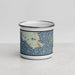 Front View Custom St. Ignace Michigan Map Enamel Mug in Woodblock