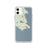 Custom iPhone 11 St. Ignace Michigan Map Phone Case in Woodblock