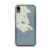 Custom iPhone XR St. Ignace Michigan Map Phone Case in Woodblock