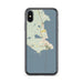 Custom iPhone X/XS St. Ignace Michigan Map Phone Case in Woodblock