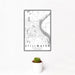 12x18 Stillwater Minnesota Map Print Portrait Orientation in Classic Style With Small Cactus Plant in White Planter