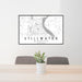24x36 Stillwater Minnesota Map Print Lanscape Orientation in Classic Style Behind 2 Chairs Table and Potted Plant