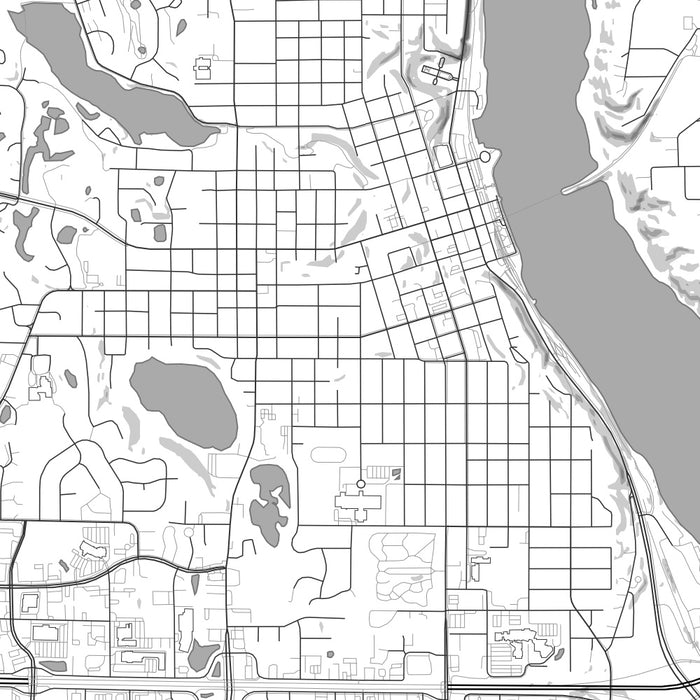 Stillwater Minnesota Map Print in Classic Style Zoomed In Close Up Showing Details