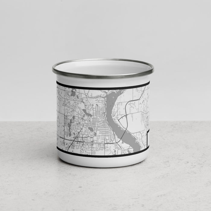 Front View Custom Stillwater Minnesota Map Enamel Mug in Classic
