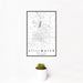 12x18 Stillwater Oklahoma Map Print Portrait Orientation in Classic Style With Small Cactus Plant in White Planter