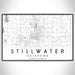 Stillwater Oklahoma Map Print Landscape Orientation in Classic Style With Shaded Background