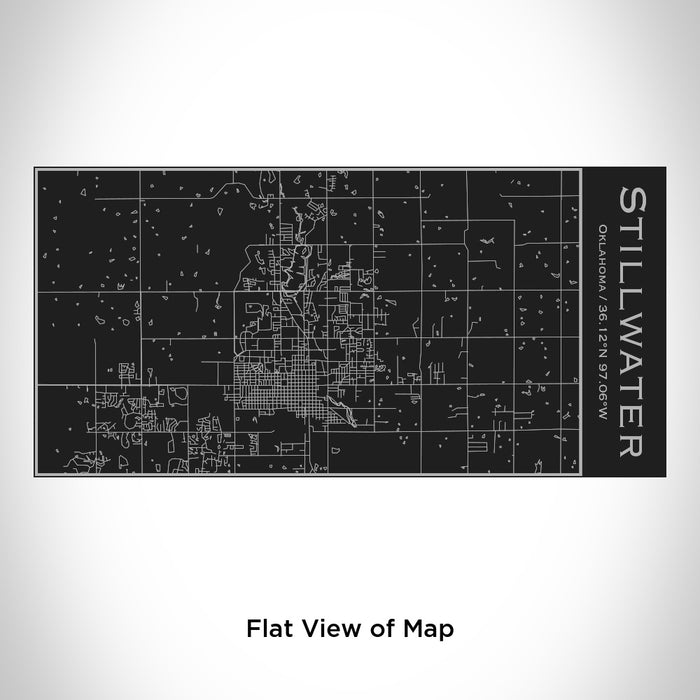 Rendered View of Stillwater Oklahoma Map Engraving on 17oz Stainless Steel Insulated Cola Bottle in Black