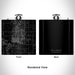 Rendered View of Stillwater Oklahoma Map Engraving on 6oz Stainless Steel Flask in Black
