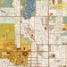 Stillwater Oklahoma Map Print in Woodblock Style Zoomed In Close Up Showing Details