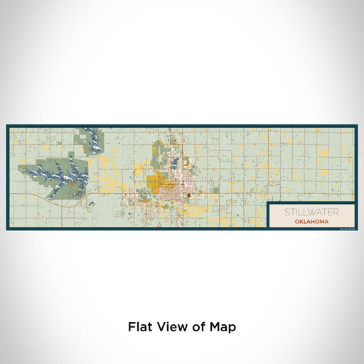 Flat View of Map Custom Stillwater Oklahoma Map Enamel Mug in Woodblock