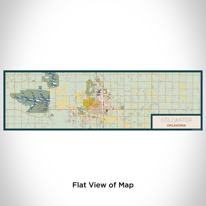 Flat View of Map Custom Stillwater Oklahoma Map Enamel Mug in Woodblock