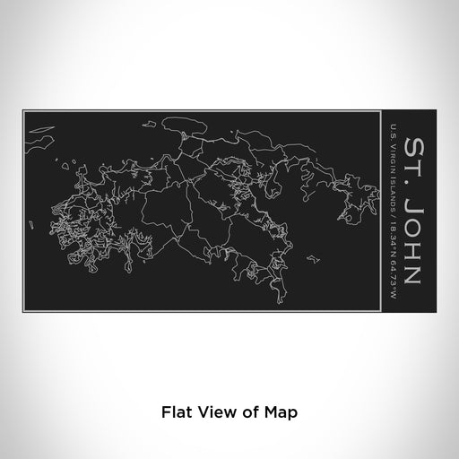 Rendered View of St. John U.S. Virgin Islands Map Engraving on 17oz Stainless Steel Insulated Cola Bottle in Black